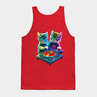 2 Musical Kitten DJs Tank Top